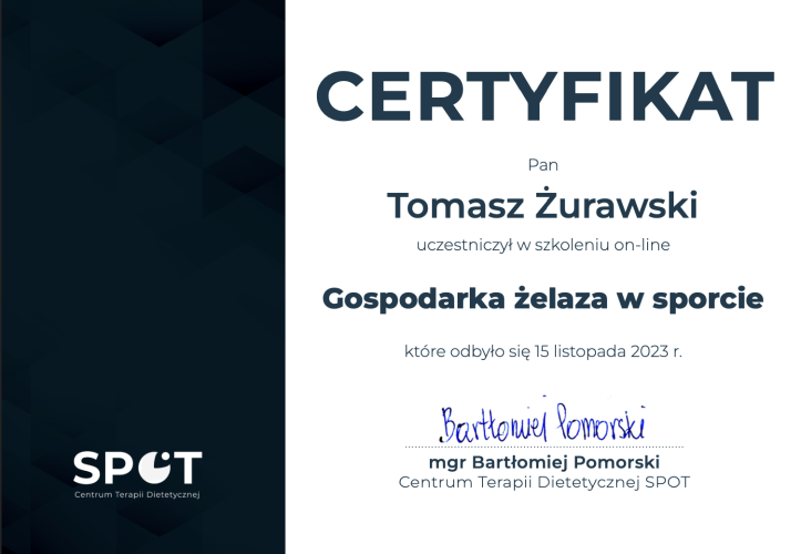 Certyfikat Gospodarka Żelaza w sporcie