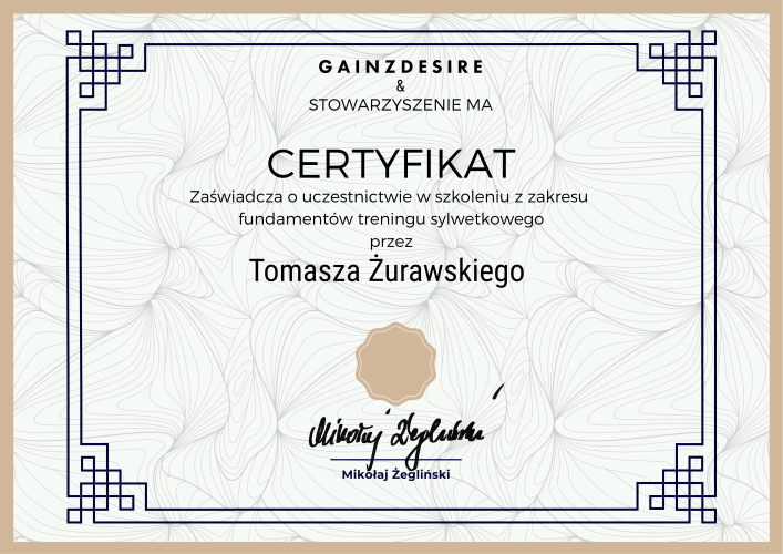 Certyfikat fundamenty treningu siłowego